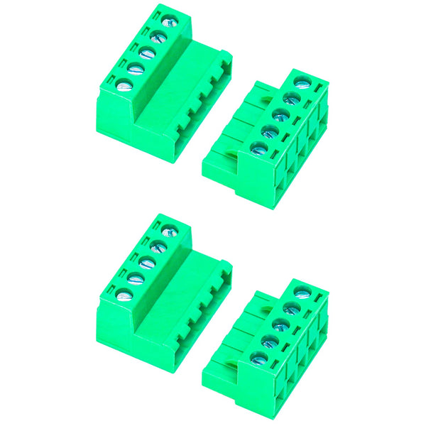 5 Pin Male & Female Phoenix Type Connector No Soldering Green PCB Screw Terminal Block 2 Set 5.08mm 5 Pole