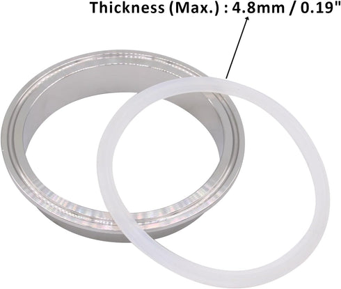 DERNORD Silicone Gasket Tri-clover (Tri-clamp) O-Ring - 4 Inch (Pack of 2)