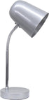 Simple Designs LD1075-SLV 15.28" Sleek Essentials Minimalist Metal Desk Task Lamp, for