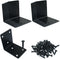 Marvexi 4Pcs 2.5" Black L Shaped Corner Bracket 65*65mm Stainless Steel 90 Degree