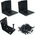 Marvexi 4Pcs 2.5" Black L Shaped Corner Bracket 65*65mm Stainless Steel 90 Degree