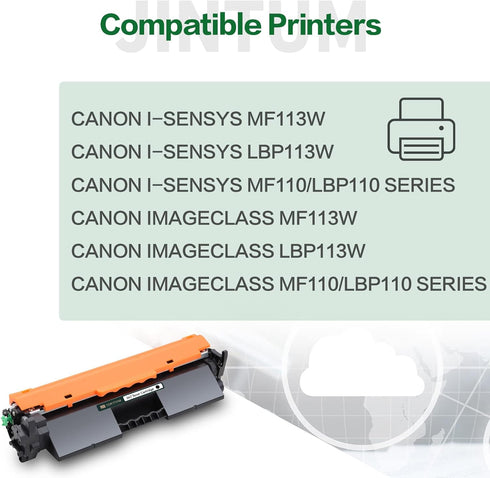 JINTUM 047 Compatible Toner Cartridge Replacement for Canon 047 for ImageCLASS LBP113W MF113W Series (Black, 2-Pack)