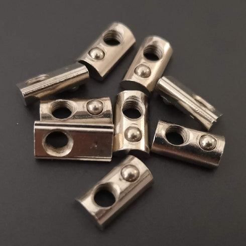 100-Pack M5 Spring Loaded T Nut for 20x20 20 Series Aluminum Extrusions, 2040 2060 Roll, 6mm Slot Accessories