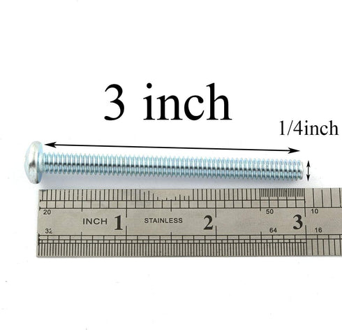 5 Sets Screw Bolts with Wing Nut, Zinc Plated Carbon Steel Mounting Hardware Fitting Fastenings for 1/4"-20