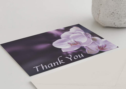 MPC Brands (50, Funeral Thank You Cards - Sympathy Bereavement Thank You Cards With Envelopes - Message Inside Purple