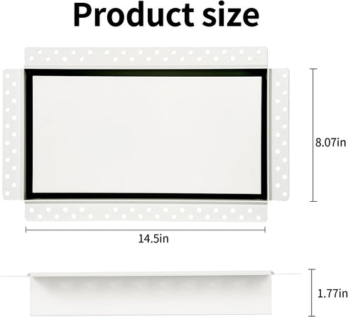 Zion Steel Return Air Grille 8" x 14" Flush Mount Stainless Steel Modern Wall Mount Air Vent