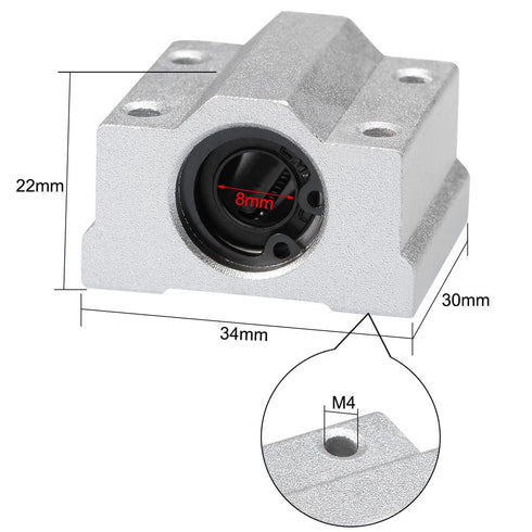 uxcell SCS8UU Linear Ball Bearing Slide Block Units, Pack of 4, 8mm Bore Dia