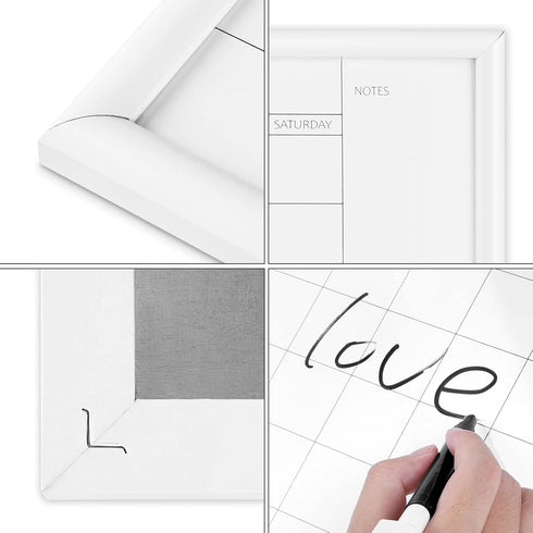 TORASO Dry Erase White Board Monthly Calendar, Magnetic Whiteboard for Wall, Office, School, and Kitchen Memo