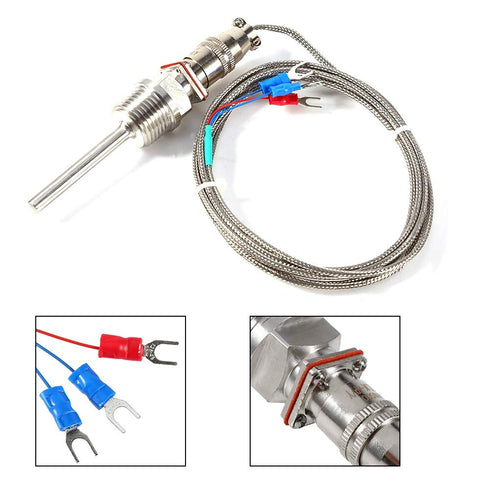 Akozon RTD PT100 Waterproof Temperature Sensor with 1/2" NPT Threads and 2 Meter Cable