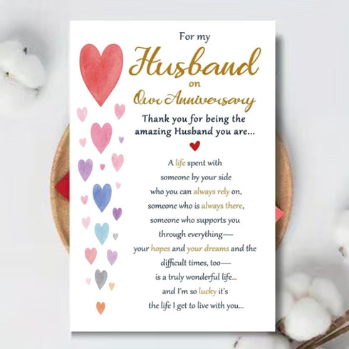 QLIYLIN Romantic Anniversary Card for Husband, Funny Anniversary Card Gifts, Sweet Wedding Day Gifts for Husband