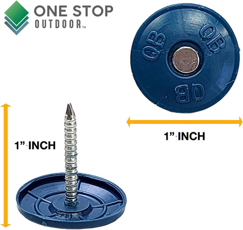 (100 Pack) Round Plastic Cap Nail 1 Inch Roofing Nails Galvanized Tar Paper Nails for House Wrap Fastening Foam Board Roofing Felt Insulation Film (100)