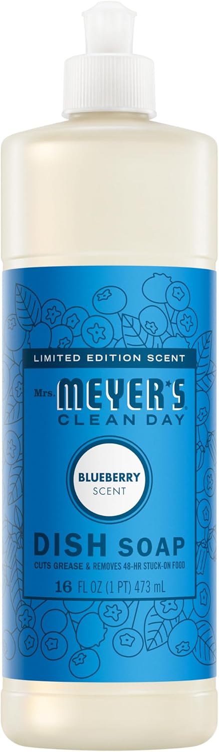Mrs. MEYER'S CLEAN DAY Liquid Dish Soap, Blueberry Scent, 16 Fl Oz