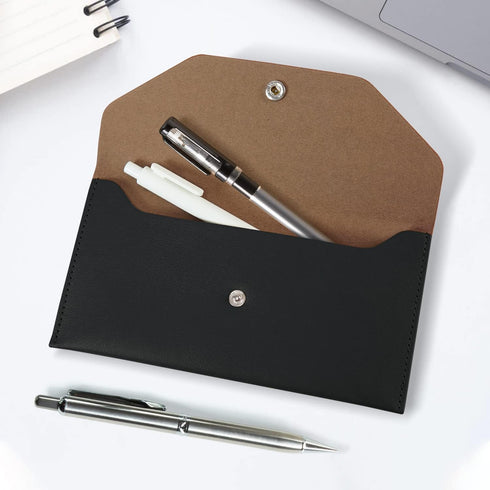 Carrotez Money Envelopes for Cash (PU Leather), Reusable Cash Envelope Wallet for Travel and Budgeting, 1 ea, No Letter