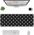 Polka Dot Black & White Gaming Mouse Pad Mat - Extended Large XXL (31.5 x 11.8 in), Non-Slip Rubber Base