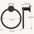 FORIOUS Matte Black Towel Ring, SUS304 Stainless Steel Hand Towel Holder for Bathroom Wall Mounted
