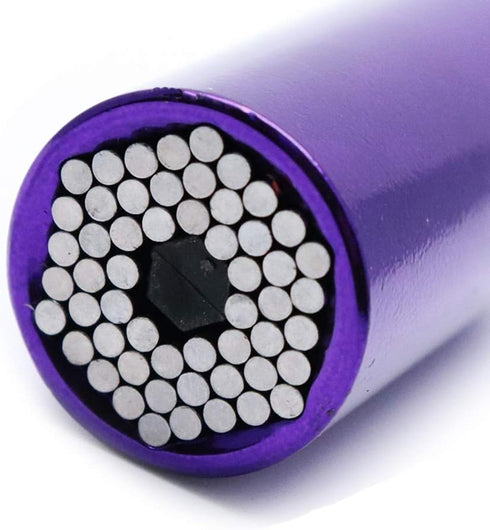 Universal Socket Set, Professional 7mm-19mm / 1/4"-3/4" Grip Socket Set Ratchet Wrench Power Drill Adapter, Purple by Yohii