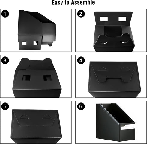 Marte Vanci Magazine File Holder 3 Pack, Plastic Folder Holder with Labels for Desk Organizer, Office Paper Storage