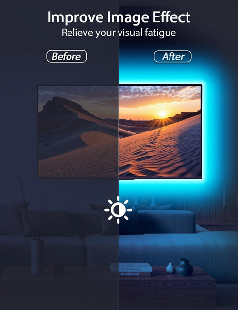 13.1ft 45-60in, 5050 MATICOD LED Lights for TV, TV Lights for Music Sync Color Changing Tv Backlight with Bluetooth