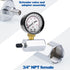 0-15 Psi Gas Pressure Test Gauge, 2" Dial Size, 3/4" FNPT Connection, Brass Valve, Chrome Plated Steel Body Assembly