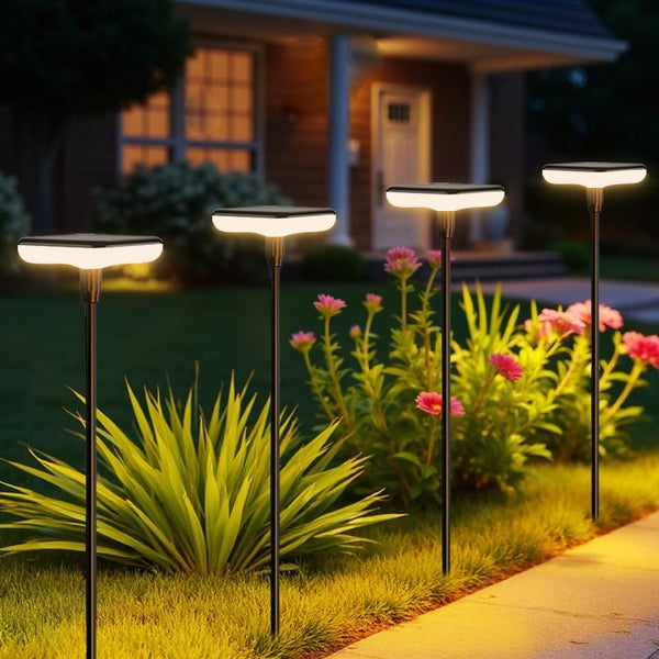 ifofo Solar Garden Lights Outdoor 4 Pack 30" Tall Solar Pathway Lights Ip65