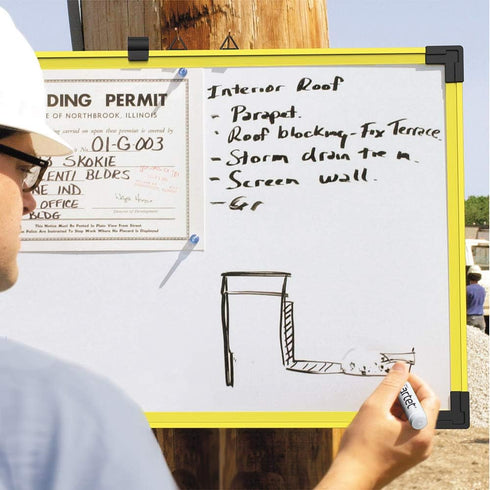 Quartet 24 x 18 Inches Industrial Magnetic Whiteboard with Yellow Frame (724120)