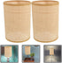 2pcs Veemoon Rattan Drum Lamp Shade Replacement Chandelier Lampshade Woven Cylinder Light Covers Table Lamp Covers