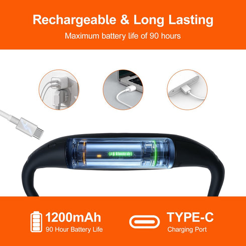 FBY 3 90 LED Rechargeable Neck Reading Light Suitable for Reading Books with Color Temperatures, Hour Long-Lasting