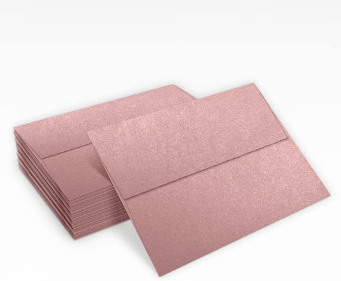 LUXPaper A7 Invitation Envelopes Peel & Press, 5 1/4" x 7 1/4" Misty Rose Metallic - Sirio Pearl, 50 Qty