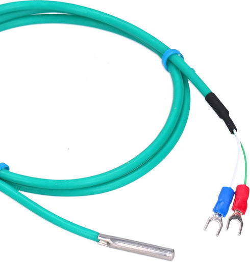 K Type Thermocouple, Silicone Temperature Sensor with Soft Cable, Green 5x30mm Stainless Steel Probe