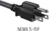 2 ft 14 AWG Outlet Saver Power Extension Cord, NEMA 5-15P to NEMA 5-15R Extension Cable