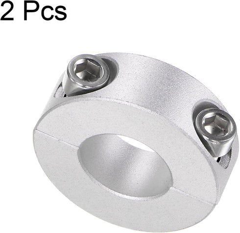 2pcs Double Split Shaft Collar for 17mm Shaft, Set Screw Clamp-On Collars for Stoppers and Timing Pulleys