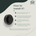 EVI Wall/Handle Adhesive Doorstop, 0.9'' X 0.55'' Black Rubber with V2A Stainless Steel, Includes Screw + Clamping