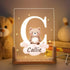 Custom Acrylic Night Light, Personalized Cute Forest Animals LED Light with Wooden
