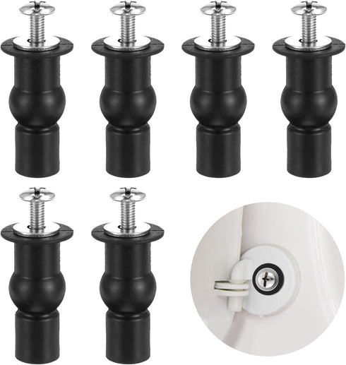 BOHUIZ 6 Pack Toilet Seat Hinge Bolt Screws, Metal Toilet Seat Bolts Stainless
