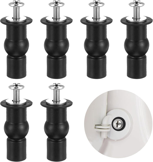 BOHUIZ 6 Pack Toilet Seat Hinge Bolt Screws, Metal Toilet Seat Bolts Stainless