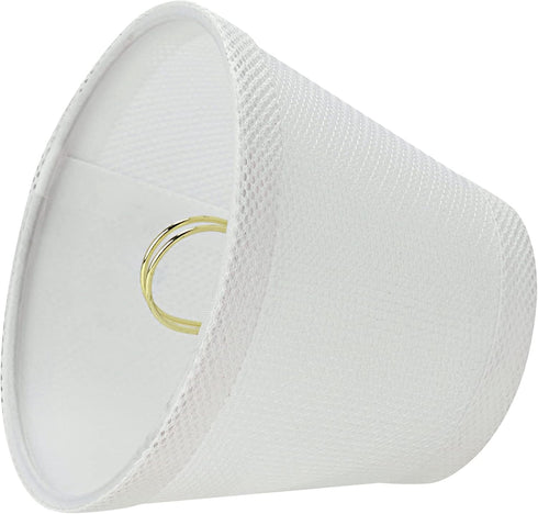 Aspen Creative 32066-2A, 3" 5" 4" Set 2 Hardback Empire Clip-On Chandelier Lamp Shade, White, Top x Bottom x Slant