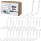 24 Pcs White Pegboard Hooks, Long L Shape Accessories Compatible with IKEA Skadis for Home Office Storage