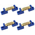 4PCS Grounding Bus Bar - 4 Positions Terminal Block, Brass Wire Screw Terminal Electrical Bus Bars OLA002-4K