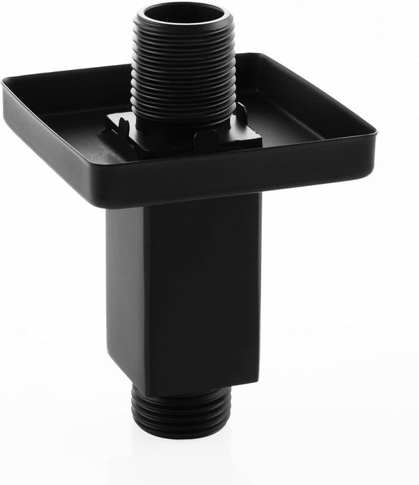 Straight Shower Arm with Flange Ceiling Mount for Fixed Shower Head, 3 Inch Rainfall Extension, Matte Black