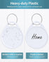 Uniclife 1.5 Inch Tough Plastic Key Tags, 50 Pack with Blank Paper Label Stickers and Split Rings