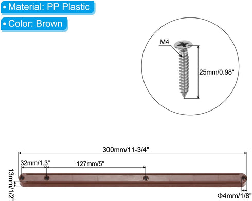12 Inch 4 PATIKIL Drawer Slides, Pcs Plastic Guide Rails Side Mounted Rails with Mounting Screws