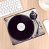 Gaming Mouse Pad, Vintage Turntable Playing Black Vinyl Top View, Non-Slip Rubber for Computers, 9.5 x 7.9 Inch