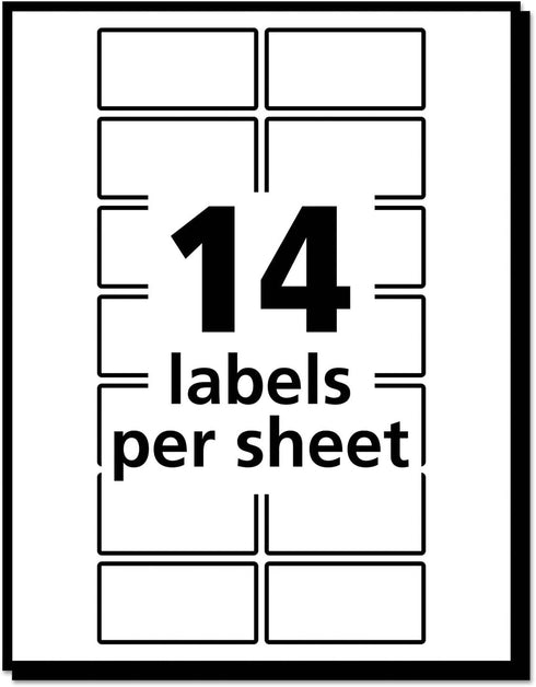 Removable Multi-Use Labels, 0.75 x 1.5, White, 14/Sheet, 36 Sheets/Pack, Inkjet/Laser Printers (5430)