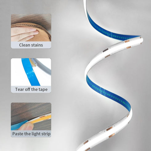 5V 2Pack 3.28FT Dimmable ZSLAIFU LED Strip Lights, White USB LED Light Strip, Cob LED Strip Light, High Brightness