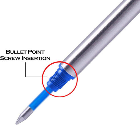 DunBong 5 Pack Spiral Refill, Replaceable Gel Ink Rollerball Refills, 0.5mm Medium Point, Blue