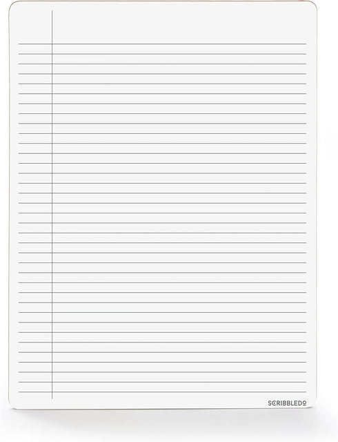 Scribbledo Dry Erase Notebook, College Ruled Lined Board 9"x12", Reusable Lined Erasable Writing Note Pad