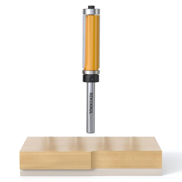 Top and Bottom Bearing Flush Trim Router Bits, 1/4 Inch Shank, 1/2"
