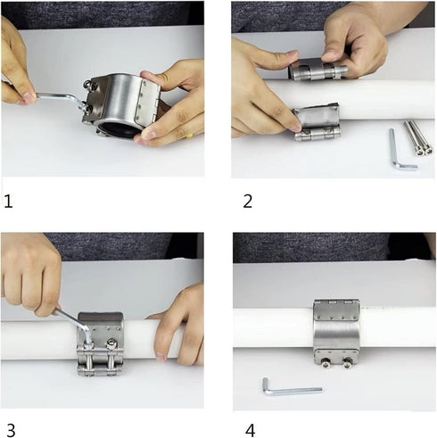 Pipe Repair Clamp, Leak Sealer, Emergency Pipe Repair Kit for Plastic and Metal Pipes (33mm-36mm/1 inch)
