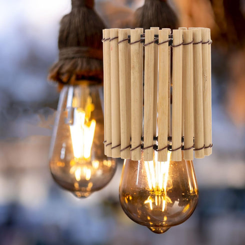 2.36 Inch ARTIBETTER Bamboo Lamp Shade Drum Lampshade Natural Wicker Lamp Cover for Table Lamps and Pendant Lighting