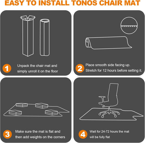 Thickened Chair Mat for Low Pile Carpet, Heavy Duty Desk Chair Mat for Carpeted Floors, 47.5" x 35.5"